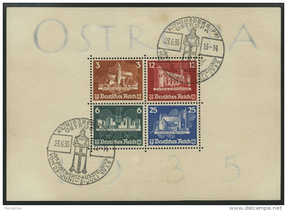 Dt. Reich Bl. 3 O, 1935, Block OSTROPA, Ersttags-Sonderstempel, Pracht, Mi. 1100.- - Oblitérés