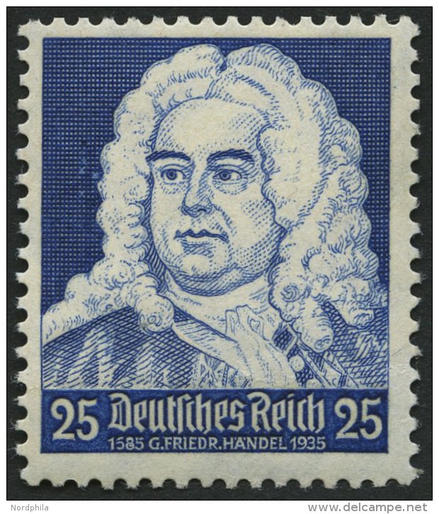 Dt. Reich 575I **, 1935, 25 Pf. H&auml;ndel Mit Abart 1585 Statt 1685, Pracht, Mi. 70.- - Oblitérés