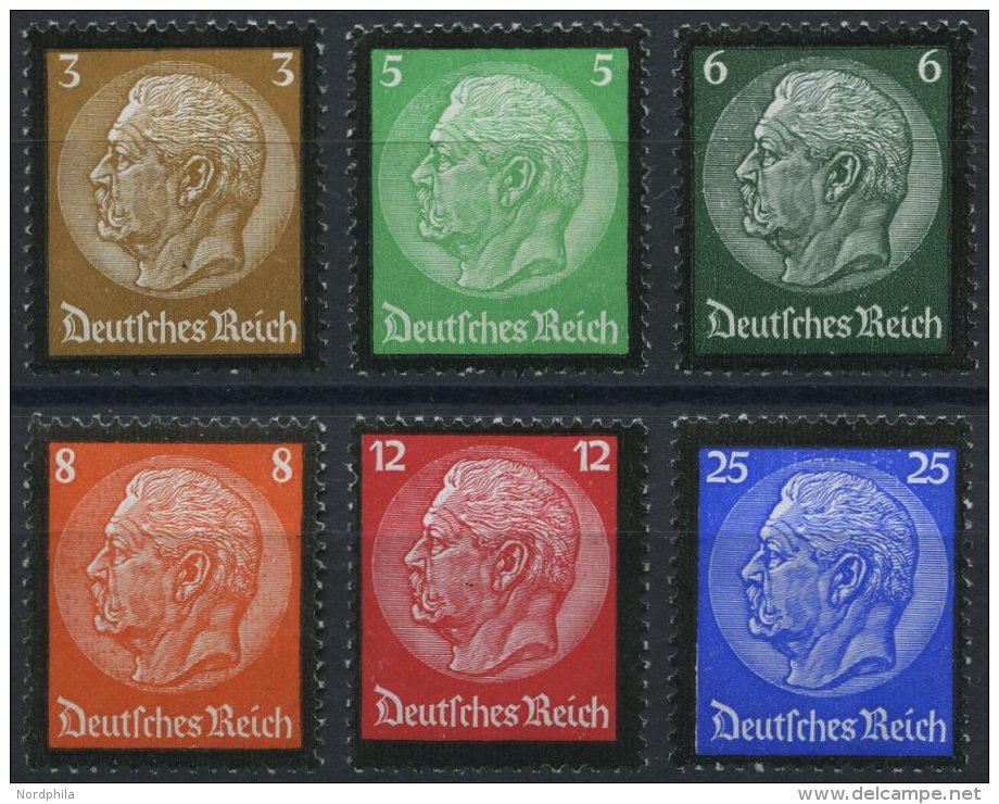 Dt. Reich 548-53 **, 1934, Hindenburg-Trauer, Prachtsatz, Mi. 150.- - Usados