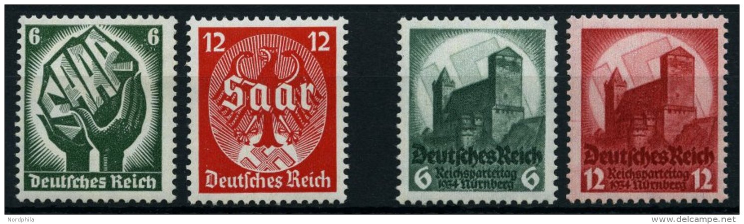 Dt. Reich 544-47 **, 1934, Saarabstimmung Und Reichsparteitag, 2 Prachts&auml;tze, Mi. 175.- - Usados