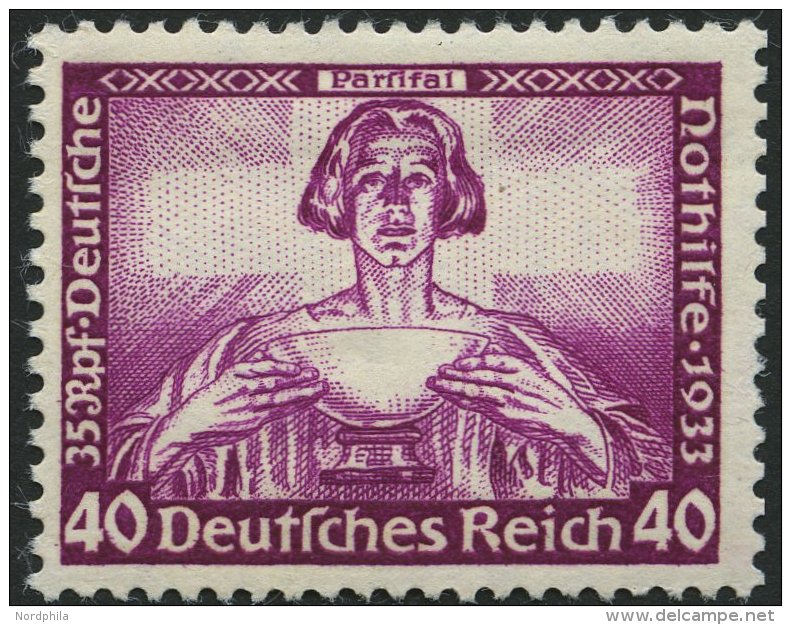 Dt. Reich 507 *, 1933, 40 Pf. Wagner, Falzrest, Gummianhaftungen Sonst Pracht - Usados