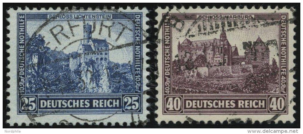 Dt. Reich 477/8 O, 1932, 25 Und 40 Pf. Nothilfe, 2 Prachtwerte, Mi. 109.- - Usados