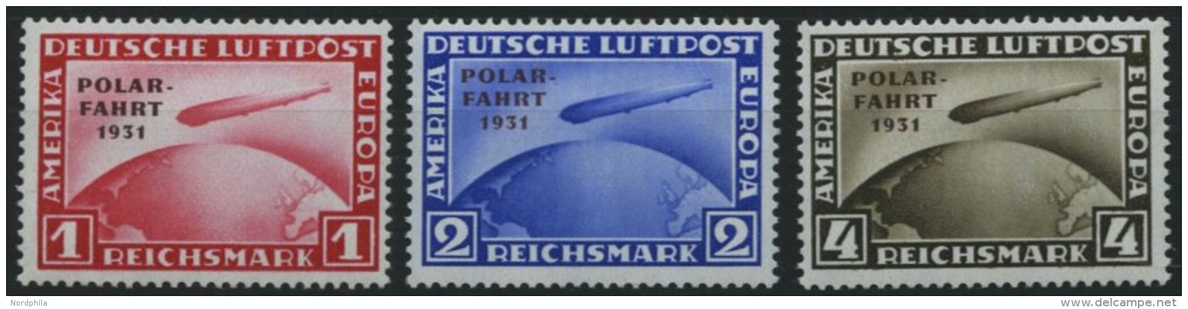 Dt. Reich 456-58 **, 1931, Polarfahrt, Postfrischer Prachtsatz, Gepr. B&uuml;hler Und Fotoattest H.D. Schlegel, Mi. 4000 - Sonstige & Ohne Zuordnung