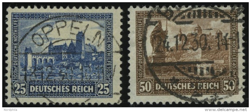 Dt. Reich 452/3 O, 1930, 25 Und 50 Pf. Nothilfe, 2 Prachtwerte, Mi. 140.- - Usados