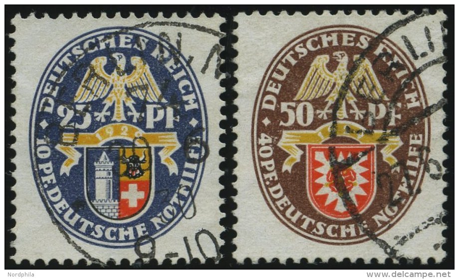 Dt. Reich 433/4 O, 1929, 25 Und 50 Pf. Nothilfe, 2 Prachtwerte, Mi. 185.- - Gebraucht