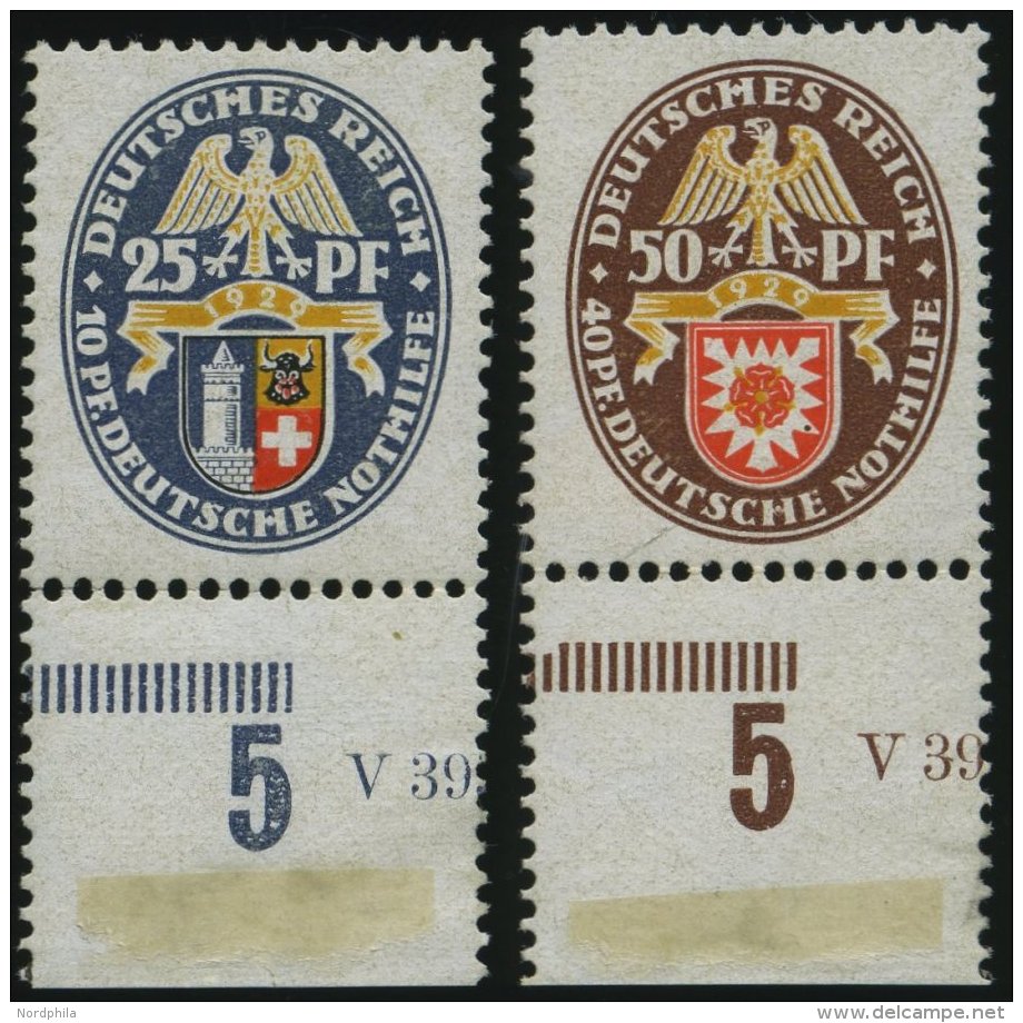 Dt. Reich 433/4 **, 1929, 25 Und 50 Pf. Nothilfe, 2 Prachtwerte, Mi. 230.- - Gebraucht