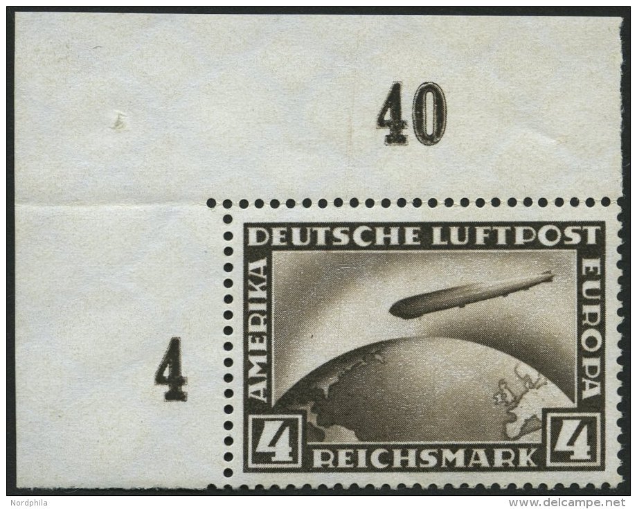 Dt. Reich 424 **, 1928, 4 RM Graf Zeppelin, Pracht, Mi. 130.- - Gebraucht