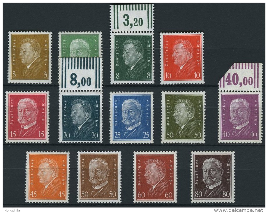 Dt. Reich 410-22 **, 1928, Reichspr&auml;sidenten, 80 Pf. Herstellungsbedingter Gummiknitter, Normale Z&auml;hnung, Prac - Usados