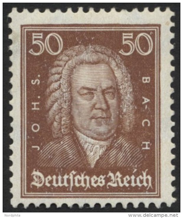 Dt. Reich 396 **, 1926, 50 Pf. Bach, Normale Z&auml;hnung, Pracht, Mi. 160.- - Usados