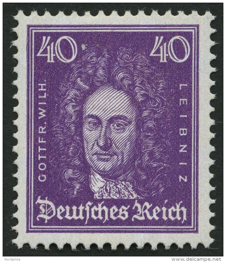 Dt. Reich 395 **, 1926, 40 Pf. Leibniz, Pracht, Mi. 160.- - Usados