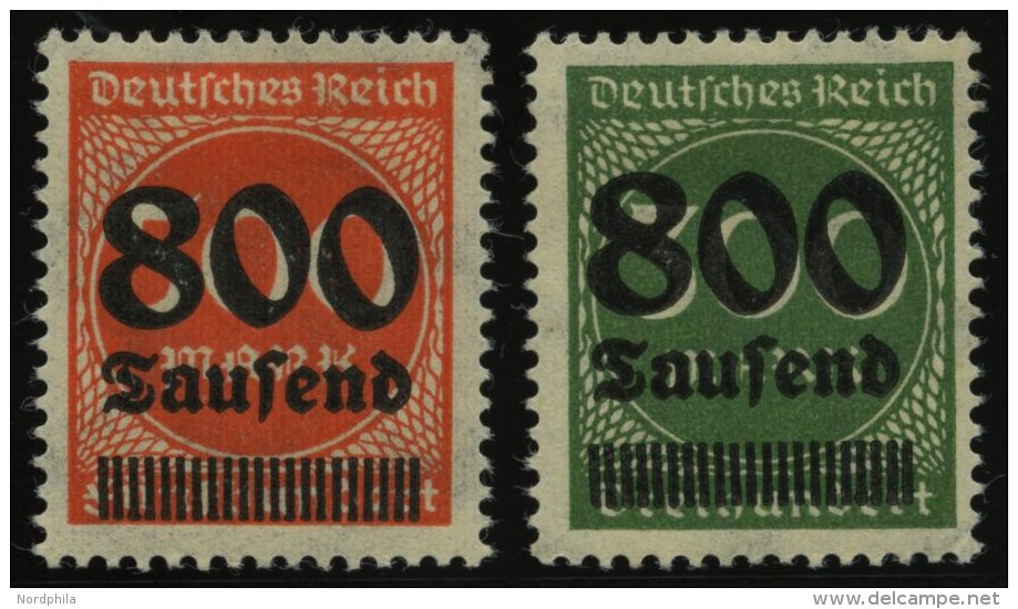 Dt. Reich VII,VIII *, Nicht Ausgegeben: 800 Tsd. Auf 300 M. Und 800 Tsd. Auf 500 M., Falzrest, 2 Prachtwerte, Mi. 80.- - Otros & Sin Clasificación