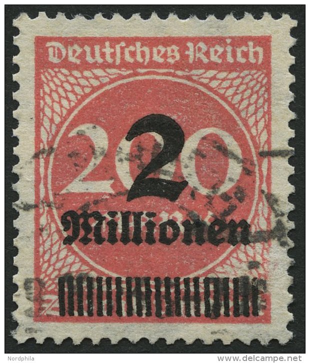 Dt. Reich 309APaY O, 1923, 2 Mio. Auf 200 M. Mattkarminrot, Wz. Liegend, Pracht, Gepr. Dr. Oechsner, Mi. 450.- - Gebraucht