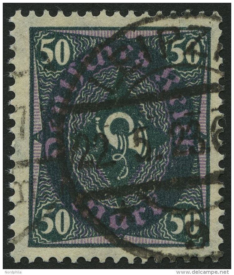 Dt. Reich 209Wb O, 1922, 50 M. Schwarzgraugr&uuml;n, Walzendruck, Pracht, Gepr. Infla, Mi. 130.- - Sonstige & Ohne Zuordnung