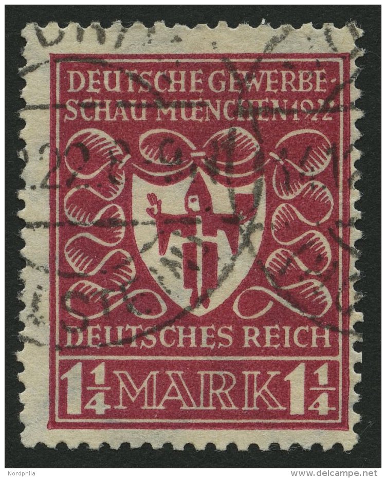 Dt. Reich 199b O, 1922, 11/4 M. Hellilarosa Gewerbeschau, Normale Z&auml;hnung, Pracht, Gepr. Infla, Mi. 400.- - Sonstige & Ohne Zuordnung