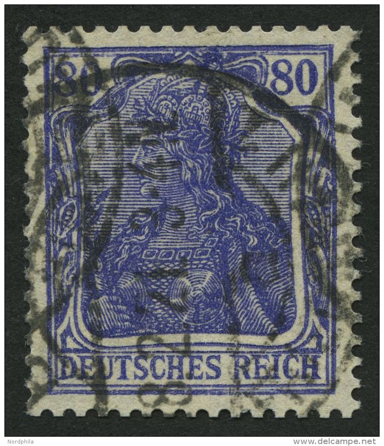 Dt. Reich 149I O, 1920, 80 Pf. Lilaultramarin, Type I, Normale Z&auml;hnung, Pracht, Gepr. Bechtold, Mi. 70.- - Sonstige & Ohne Zuordnung