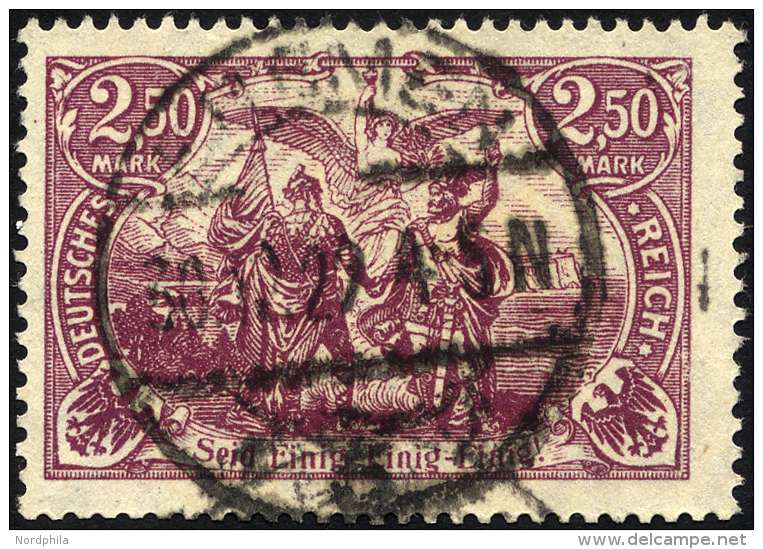 Dt. Reich 115d O, 1920, 2.50 M. Dunkelpurpur, Ein Paar Stumpfe Z&auml;hne Sonst Pracht, Gepr. Infla, Mi. 250.- - Gebraucht