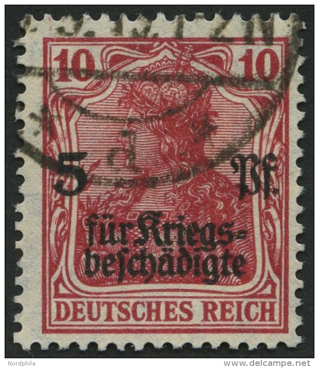 Dt. Reich 105a O, 1919, 10 Pf. Rot Kriegsgesch&auml;digte, Pracht, Gepr. Infla, Mi. 150.- - Gebraucht