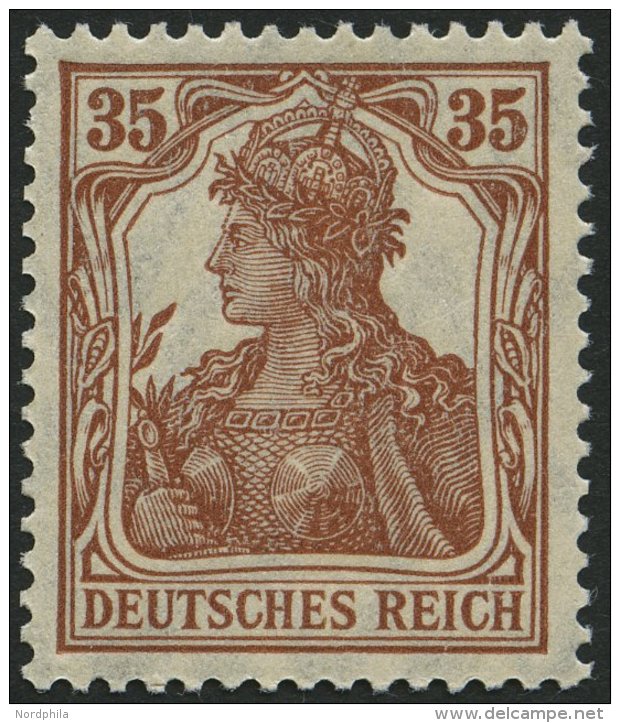 Dt. Reich 103c **, 1918, 35 Pf. Zimtfarben, Normale Z&auml;hnung, Pracht, Gepr. Infla, Mi. 70.- - Usados
