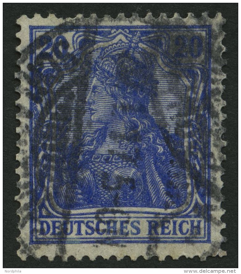 Dt. Reich 87IIb O, 1915, 20 Pf. Violettultramarin Kriegsdruck, Feinst (kleiner Zahnfehler), Gepr. J&auml;schke-L., Mi. 1 - Otros & Sin Clasificación