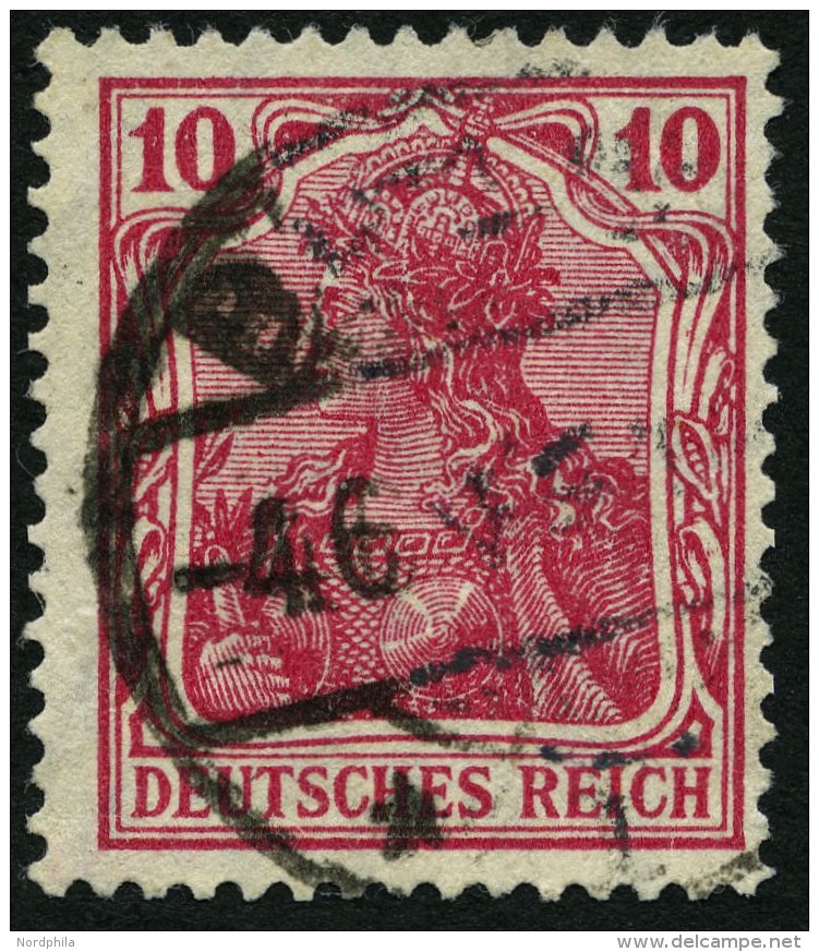 Dt. Reich 86IId O, 1915, 10 Pf. Karmin Kriegsdruck, Feinst, Gepr. J&auml;schke, Mi. 110.- - Gebraucht