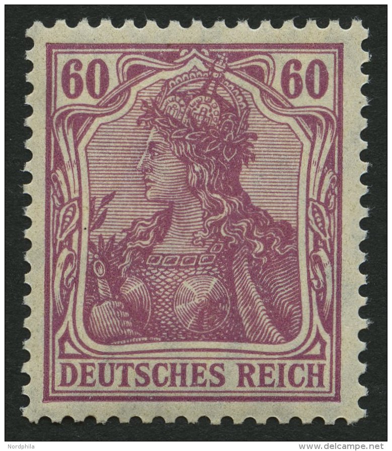 Dt. Reich 92Ia **, 1911, 60 Pf. Graulila Friedensdruck, Postfrisch, Pracht, Gepr. Zenker Und Fotoattest J&auml;schke-L., - Otros & Sin Clasificación