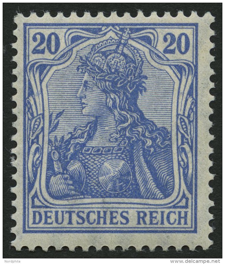 Dt. Reich 87Ib **, 1906, 20 Pf. Violettultramarin Friedensdruck, Postfrisch, Pracht, Fotoattest J&auml;schke-L., Mi. 100 - Sonstige & Ohne Zuordnung
