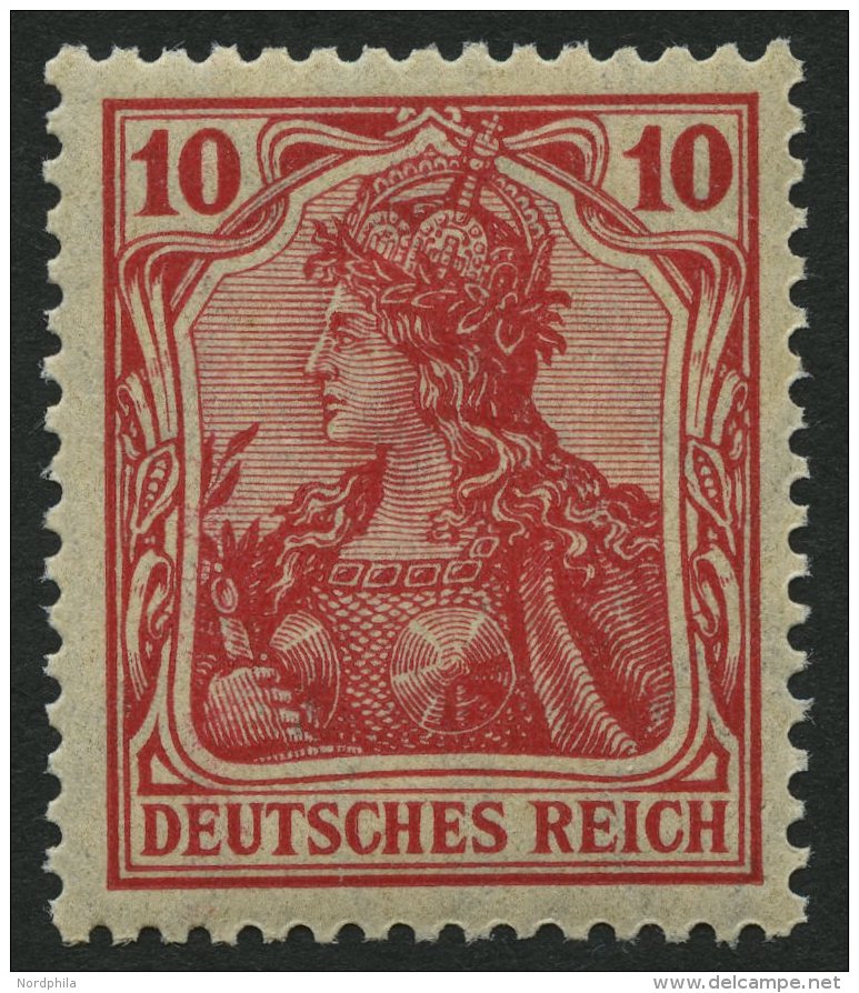 Dt. Reich 86Id **, 1913, 10 Pf. Schw&auml;rzlichrosa Friedensdruck, Postfrisch, Pracht, Fotoattest J&auml;schke-L., Mi. - Autres & Non Classés