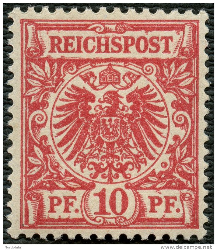 Dt. Reich 47e **, 1899, 10 Pf. Braunrot, Lebhaftocker Quarzend, Postfrisch, Kabinett, Fotoattest Wiegand, Mi. (800.-) - Autres & Non Classés