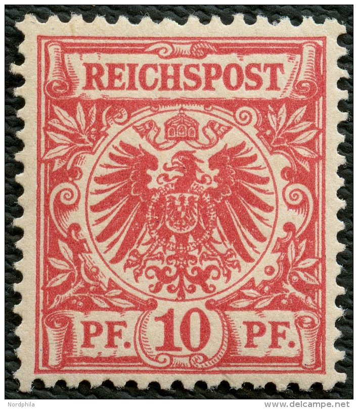 Dt. Reich 47ca **, 1893, 10 Pf. Mittelrot, Postfrisch, Kabinett, R!, Fotoattest Petry, Mi. (1200.-) - Sonstige & Ohne Zuordnung