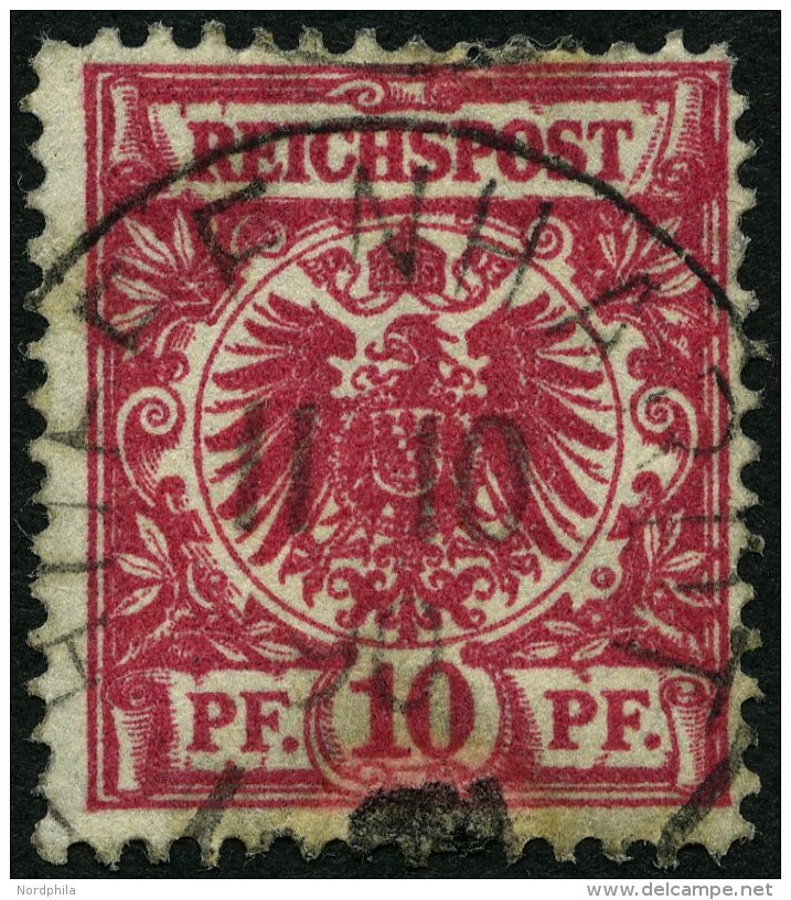 Dt. Reich 47aa O, 1889, 10 Pf. Lilabraun, Feinst, Gepr. Zenker, Mi. 100.- - Usados