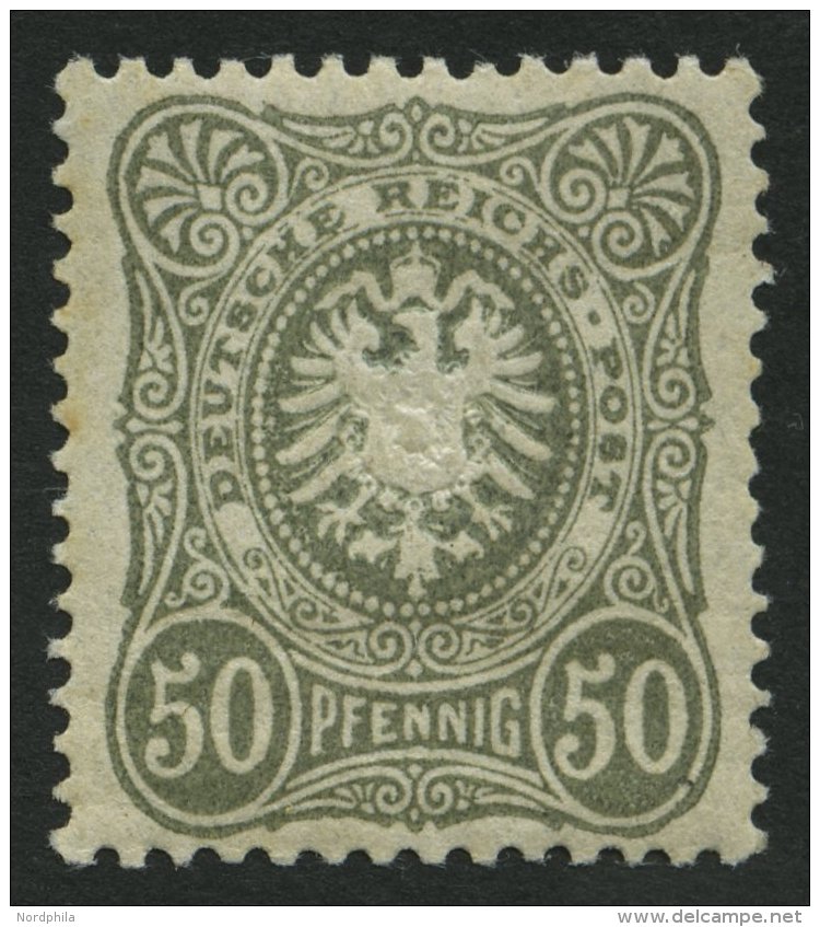 Dt. Reich 44a **, 1880, 50 Pf. Olivgrau, Postfrisch, Kabinett, Fotoattest Wiegand, Mi. (2500.-) - Otros & Sin Clasificación