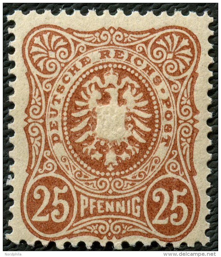 Dt. Reich 43c **, 1887, 25 Pf. Orangebraun, Postfrisch, Pracht, Kurzbefund Wiegand, Mi. 100.- - Otros & Sin Clasificación