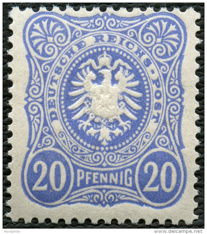 Dt. Reich 42ba **, 1885, 20 Pf. Lebhaftultramarin, Postfrisch, Pracht, Attestkopie Wiegand Eines Ehemaligen Viererblocks - Sonstige & Ohne Zuordnung