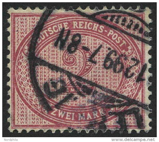 Dt. Reich 37f O, 1899, 2 M. Lilakarmin, Pracht, Gepr. Wiegand, Mi. 50.- - Gebraucht