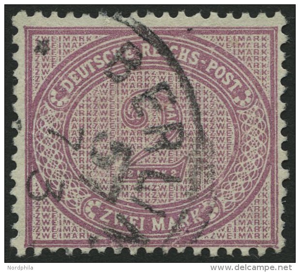 Dt. Reich 37d O, 1889, 2 M. Stumpfviolettpurpur, &uuml;blich Gez&auml;hnt Pracht, Gepr. J&auml;schke-L., Mi. 80.- - Gebraucht