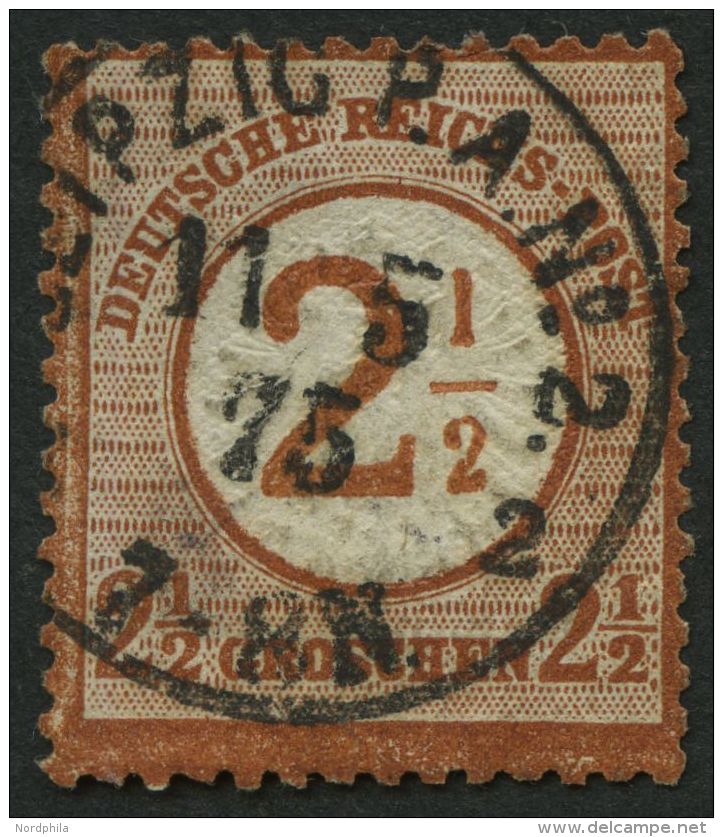 Dt. Reich 29 O, 1874, 21/2 Auf 21/2 Gr. Braunorange, Stempel LEIPZIG P.A. Nr. 2 11.5.75 (als 25 Pf.-Marke Verwendet), Fe - Otros & Sin Clasificación