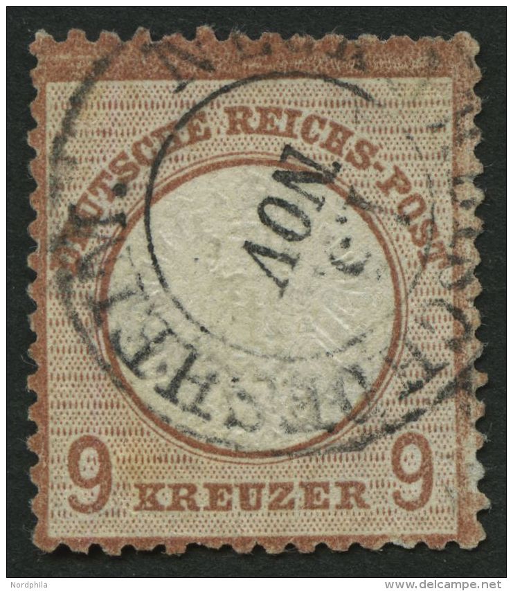 Dt. Reich 27b O, 1872, 9 Kr. Lilabraun, K2 NECKARBISCHOFSHEIM, Feinst (winzige M&auml;ngel), Gepr. Sommer, Mi. 650.- - Otros & Sin Clasificación