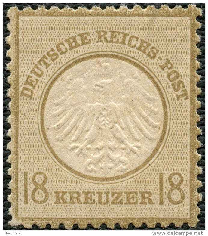 Dt. Reich 11 **, 1872, 18 Kr. Ockerbraun, Postfrisches Prachtst&uuml;ck, R!, Fotoattest Sommer, Mi. 4500.- - Otros & Sin Clasificación