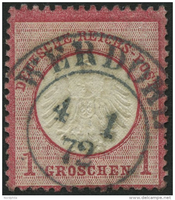 Dt. Reich 4 O, 1872, 1 Gr. Rotkarmin Mit Zentrischem K2 WERDOHL 4.1.72 (sehr Fr&uuml;he Verwendung), Pracht - Gebraucht