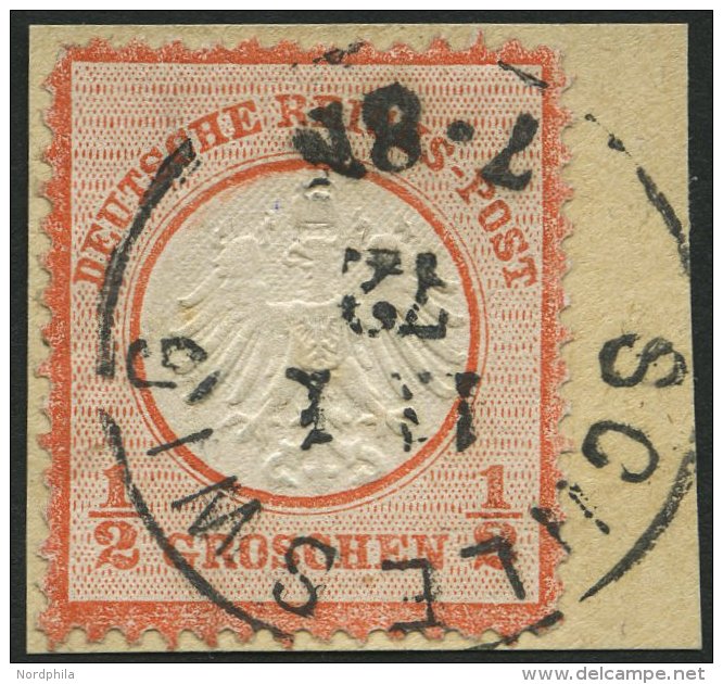 Dt. Reich 3 BrfStk, 1872, 1/2 Gr. Ziegelrot, K1 SCHLESWIG 11.1.72 (fr&uuml;he Verwendung!), Normale Z&auml;hnung, Pracht - Gebraucht