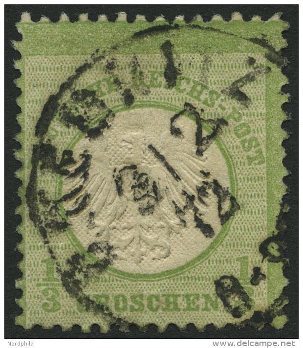 Dt. Reich 2a O, 1872, 1/3 Gr. Gelblichgr&uuml;n, Gr&ouml;&szlig;ere Marke (16L), Pracht, Gepr. Sommer - Usados