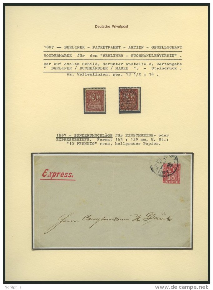 BERLIN B 204 (*), O, PACKETFAHRT GESELLSCHAFT: 1896, Berliner Buchh&auml;ndler Marke, Ohne Gummi Und Gestempelt, Feinst/ - Otros & Sin Clasificación