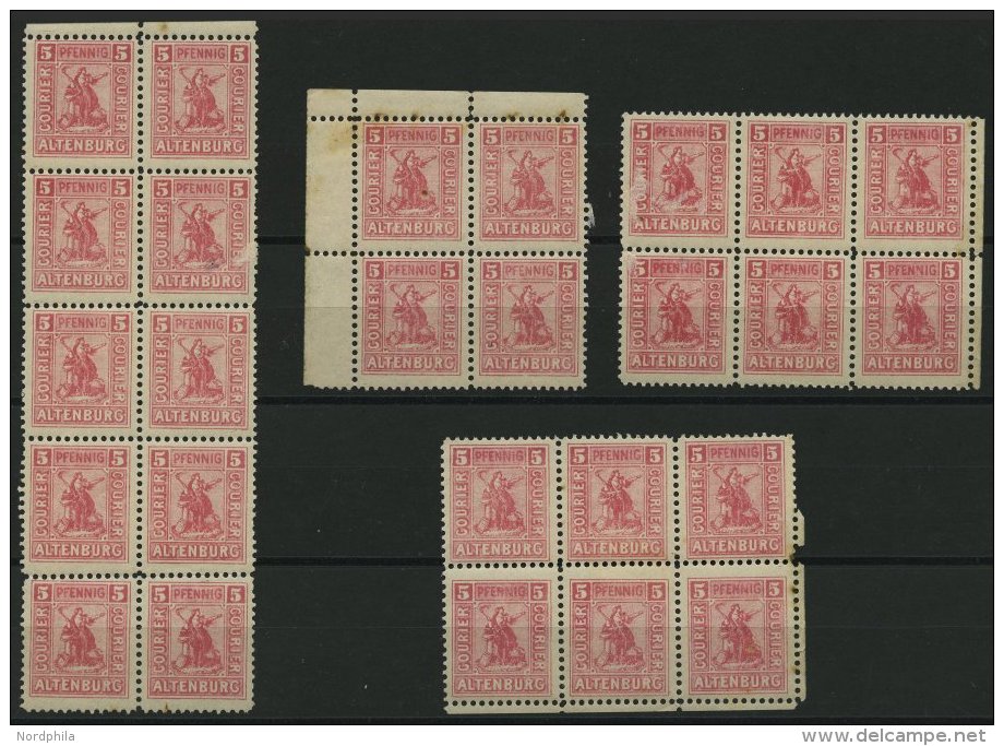 ALTENBURG 13 *, 1897, 5 Pf. Hellrot Frauengestalt, 26x (10er-, 6er- Und 4er Block) Feinst/Pracht - Correos Privados & Locales