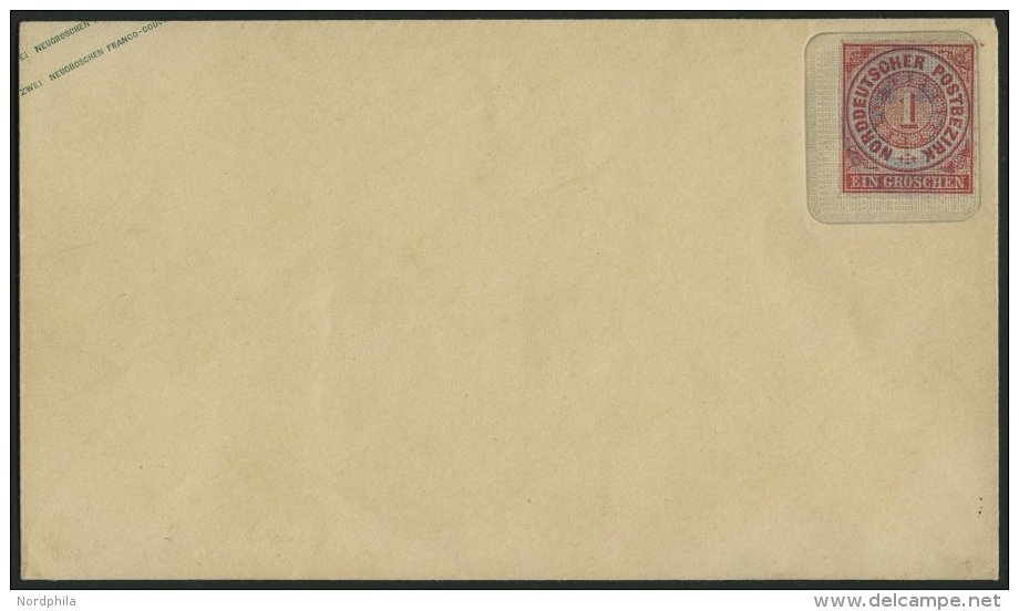 NDP U 50A BRIEF, 1863, 1 Gr. Rosa Auf 2 Ngr. Blau, Format A, Ungebraucht, Pracht, Gepr. Blecher, Mi. 110.- - Sonstige & Ohne Zuordnung