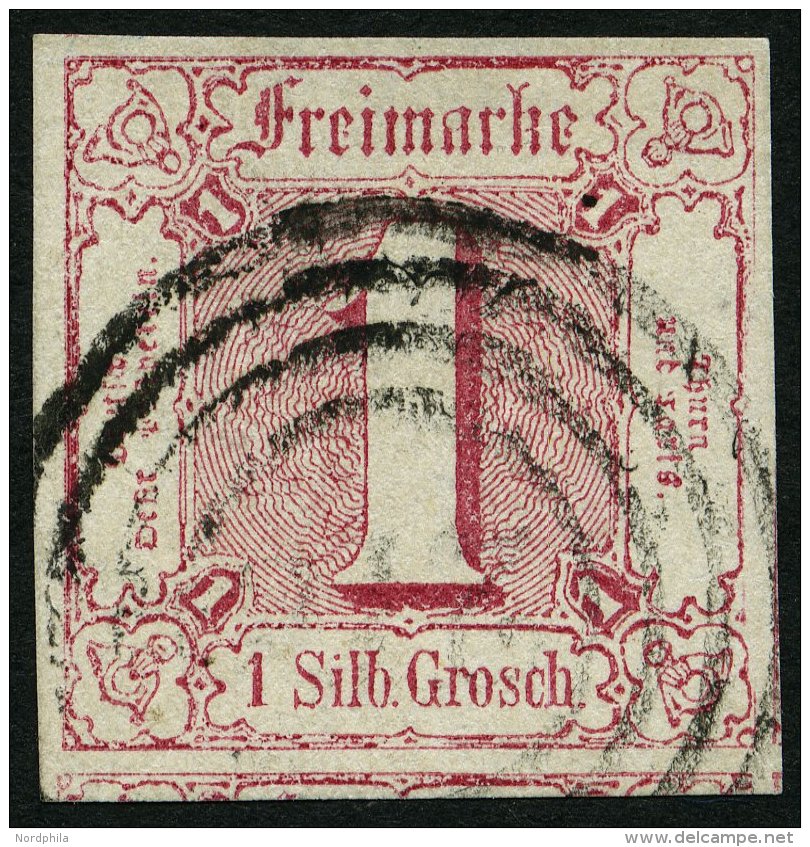 THURN Und TAXIS 29 O, 1863, 1 Gr. Karminrot, Allseits Riesenrandig, Pracht - Sonstige & Ohne Zuordnung