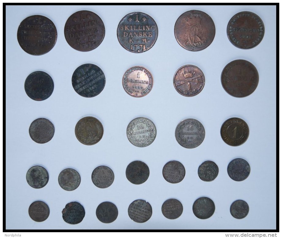 M&Uuml;NZEN Schleswig-Holstein, Ca. 1720-1854, Sammlung Von 29 Verschiedenen M&uuml;nzen, Gebrauchserhaltung - Münzen