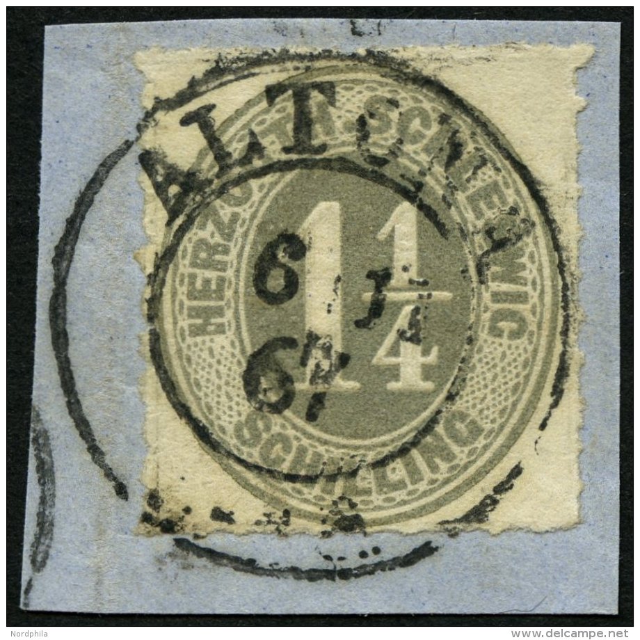 SCHLESWIG-HOLSTEIN 18c BrfStk, 1867, 11/4 S. Mittelgrau, Zentrischer K2 ALTONA, Kabinettbriefst&uuml;ck - Schleswig-Holstein