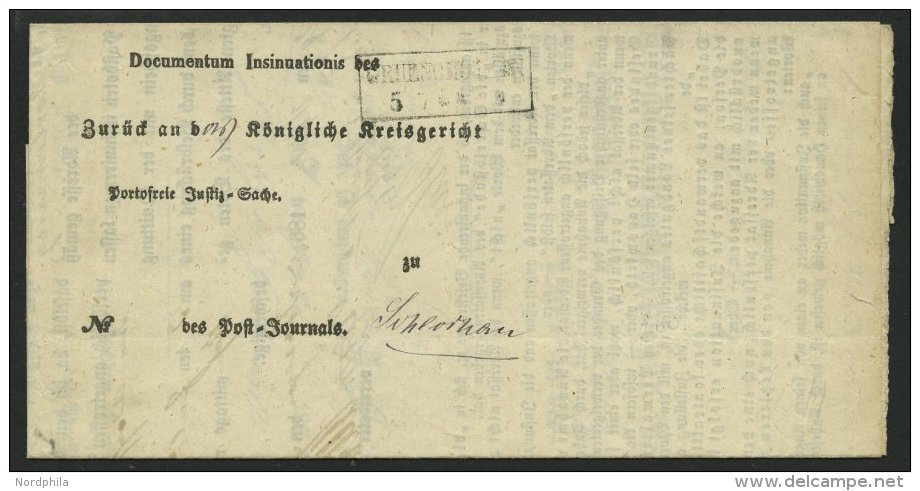 PREUSSEN GRUENCHOTZEN, R2 Auf Postbeh&auml;ndigungsschein (1865), Innen Mit Krone-Posthornstempel, Pracht - Sonstige & Ohne Zuordnung