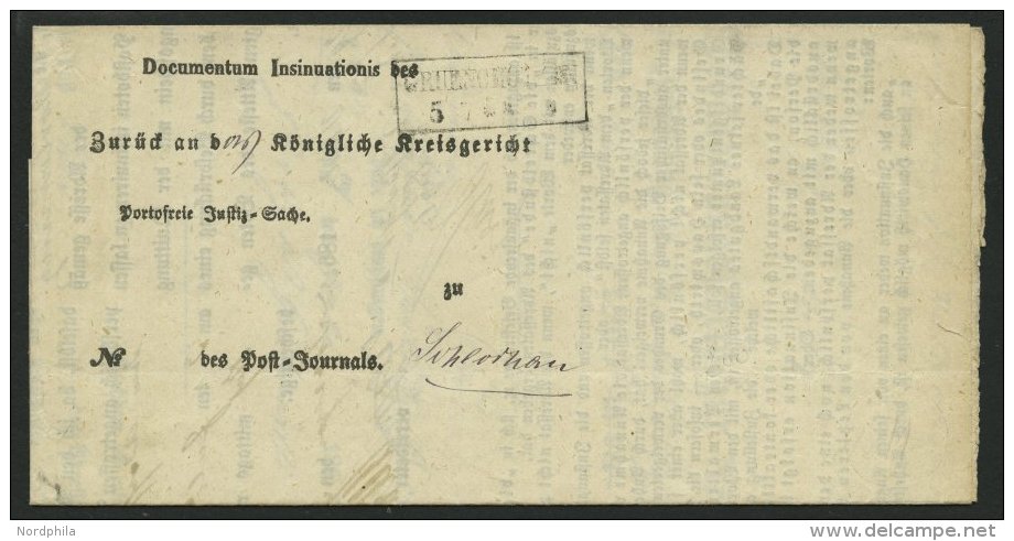 PREUSSEN GRUENCHOTZEN, R2 Auf Postbeh&auml;ndigungsschein (1865), Innen Mit Krone-Posthornstempel, Pracht - Otros & Sin Clasificación