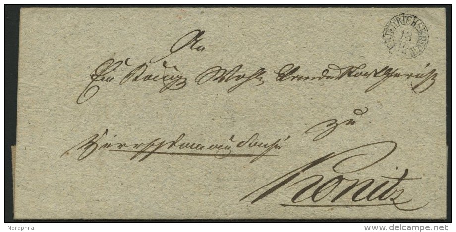PREUSSEN FRIEDRICHSBRUCH, K1 Auf Brief (1838) Nach Konitz, Pracht - Precursores